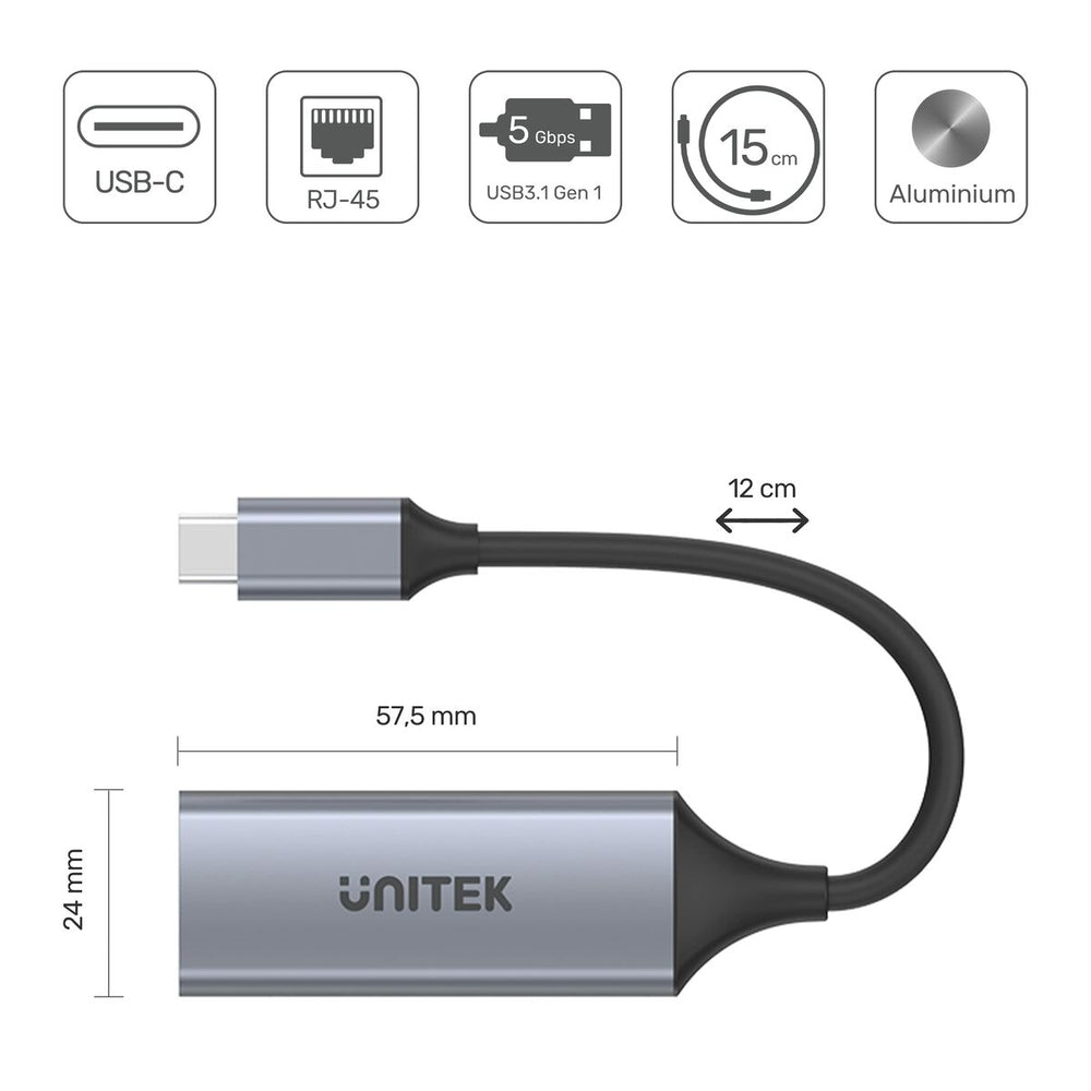 USB to Ethernet Adapter Unitek U1312A 50 cm