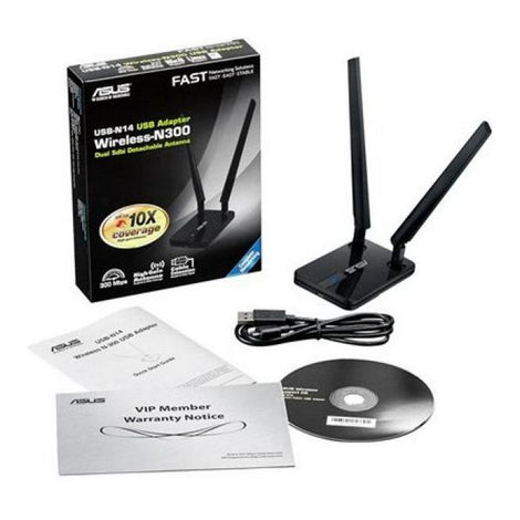 Wi-Fi Network Card Asus 90IG0120-BM000 N300 USB 2.0